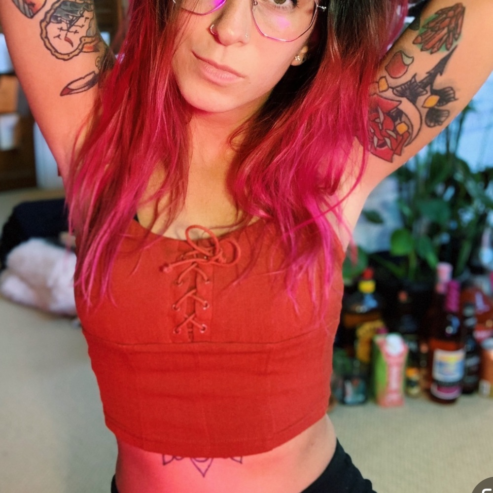 FREE PEOPLE ORANGE CROP TOP